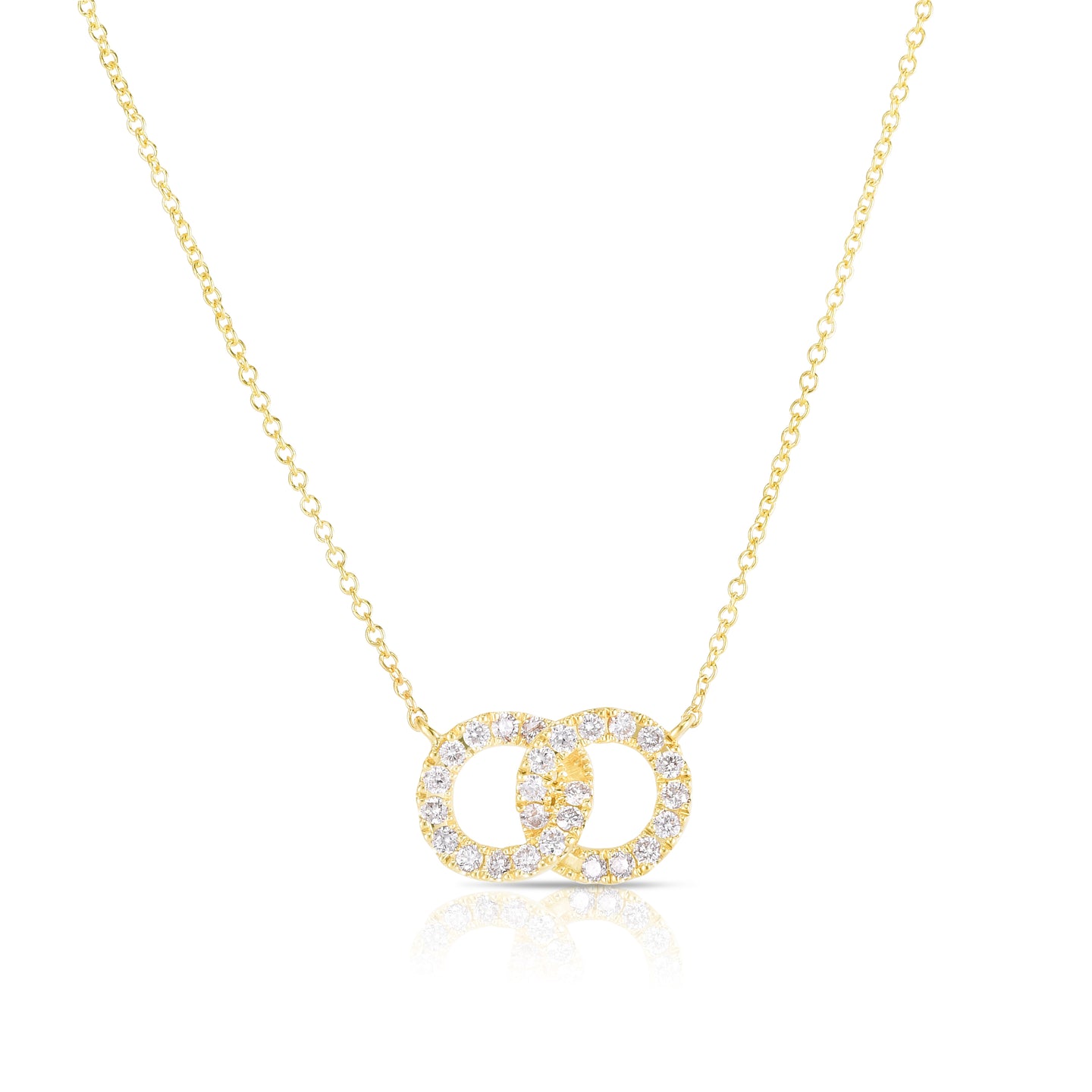 Sabel Collection 14K Diamond Double Circle Pendant Necklace