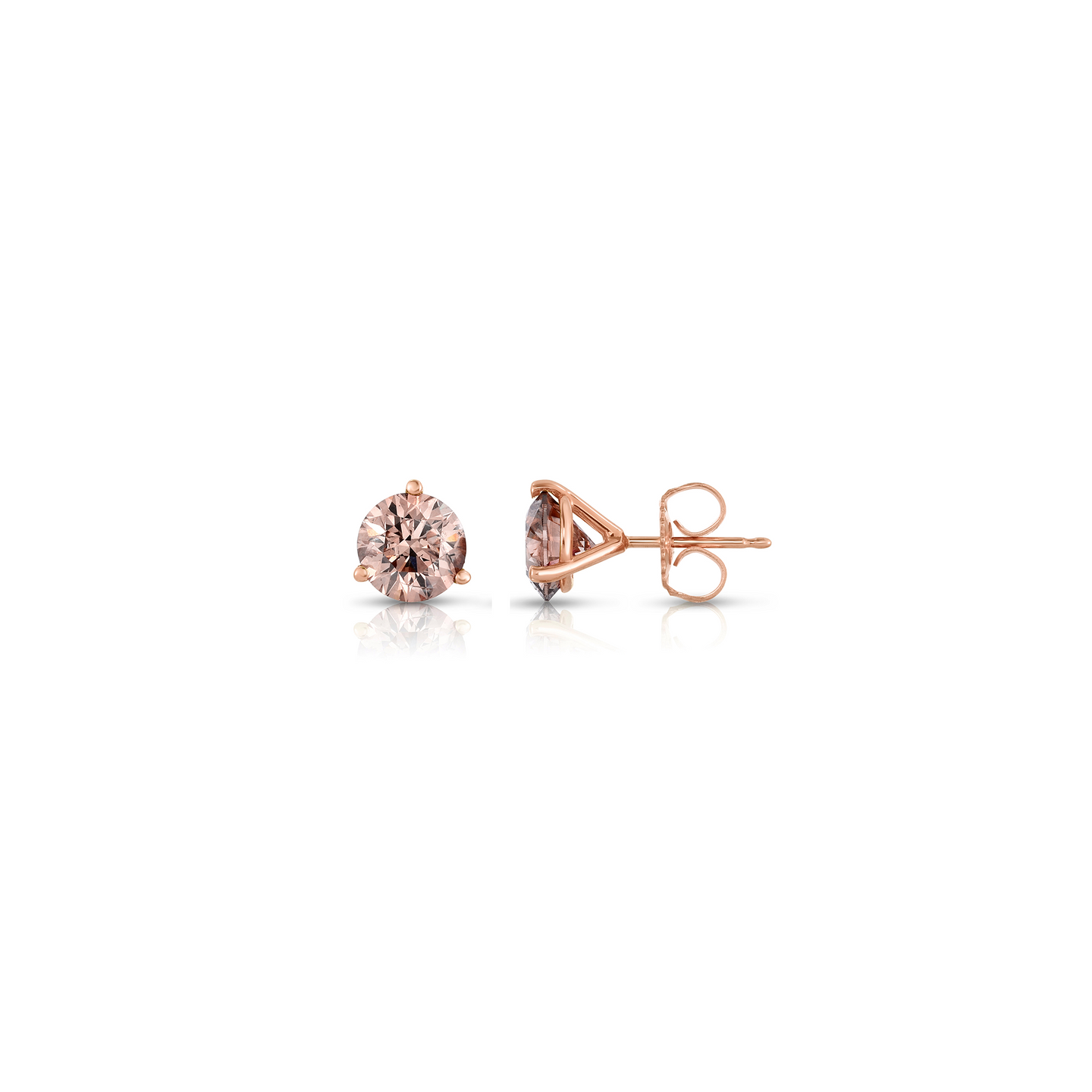 Sabel Collection Rose Gold Fancy Round Diamond Stud Earrings