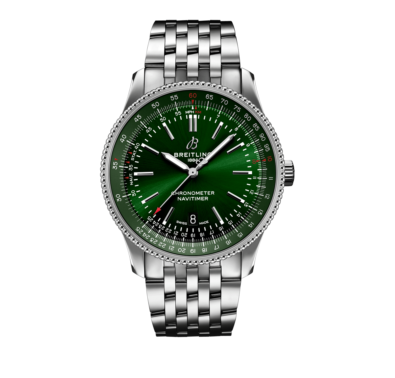 Breitling Navitimer Watch with Green Dial, 41mm