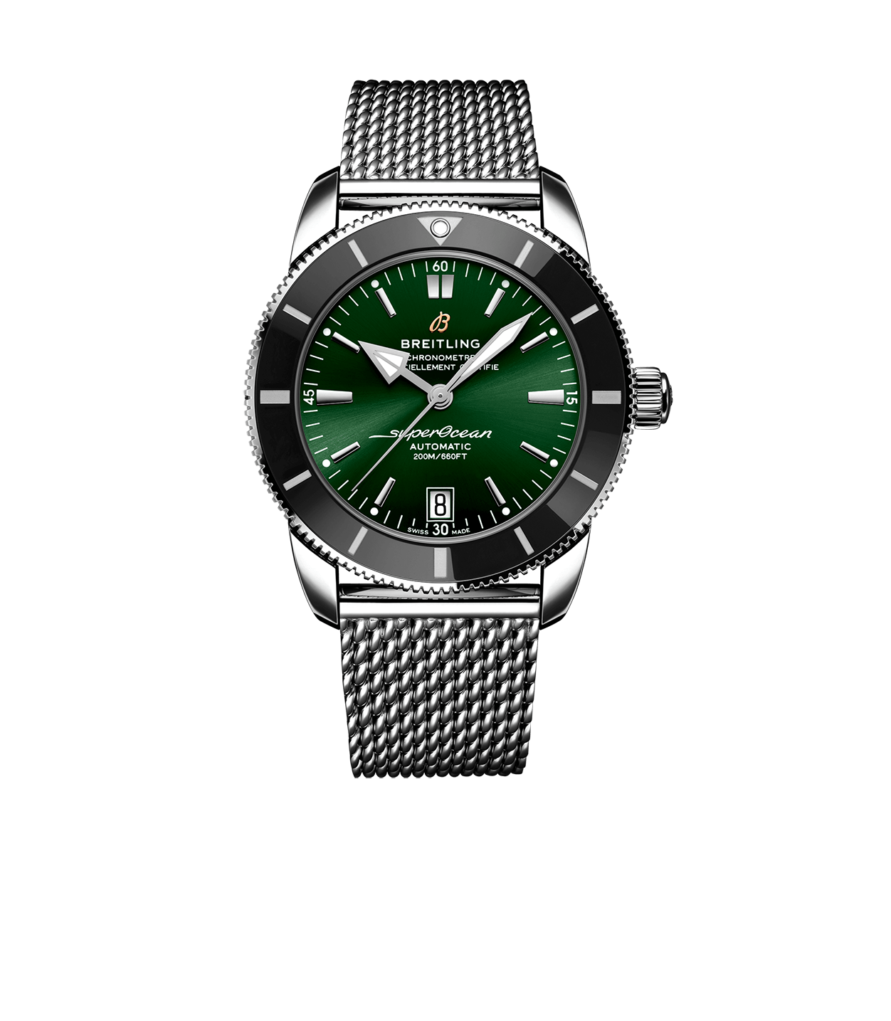 Breitling Superocean Heritage Watch with Green Dial, 42mm