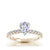 The Studio Collection Pear Cut Center Diamond and Diamond Shank Engagement Ring