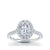 The Studio Collection Oval Center Diamond and Cushion Halo Engagement Ring