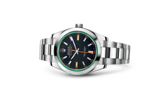 Milgauss Oyster, 40mm, Oystersteel, Intense Black Dial Laying on Side