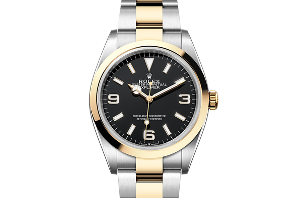 Explorer 36, Oyster, 36 mm, Oystersteel and yellow gold Front Facing