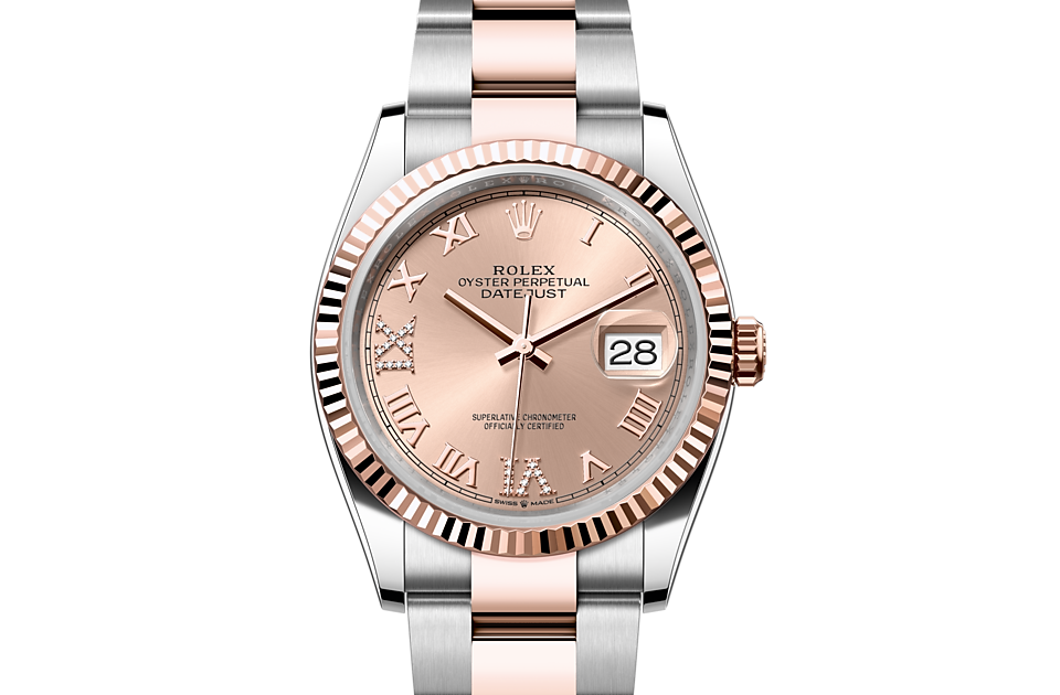 Datejust 36, Oyster, 36 mm, Oystersteel and Everose gold Front Facing