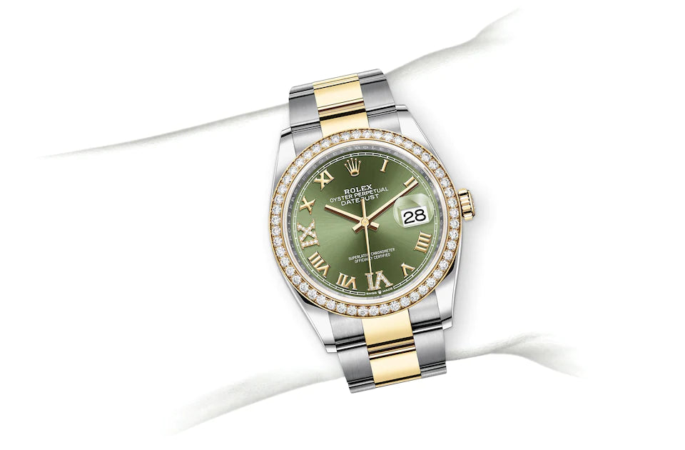 Rolex Datejust 36 in Oystersteel, Yellow Gold, and Diamonds - M126283RBR-0012 at Fink's Jewelers