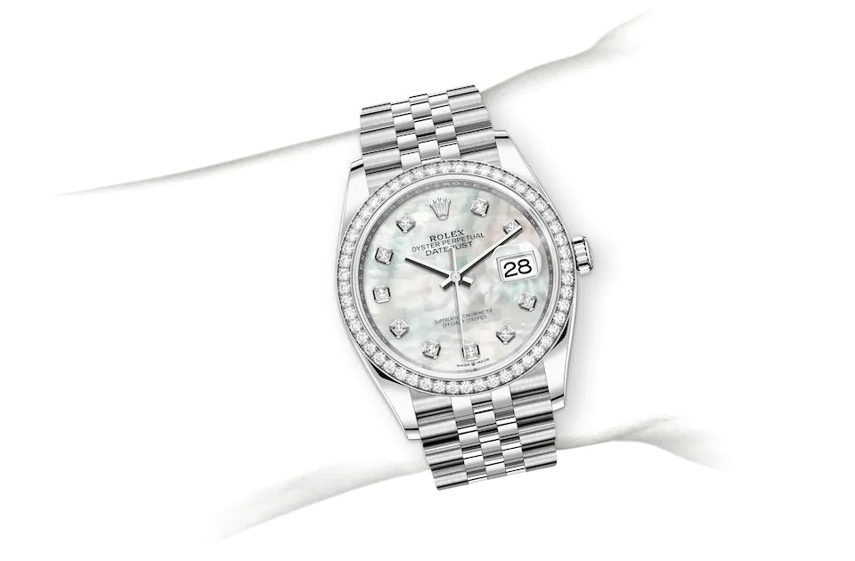 Rolex Datejust 36 in Oystersteel, White Gold, and Diamonds - M126284RBR-0011 at Fink's Jewelers