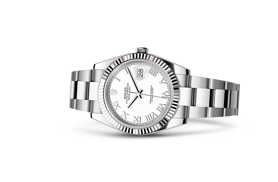 Datejust 41, Oyster, 41 mm, Oystersteel and white gold Laying Down