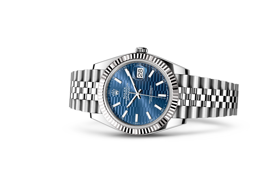 Datejust 41, Oyster, 41 mm, Oystersteel and white gold Laying Down