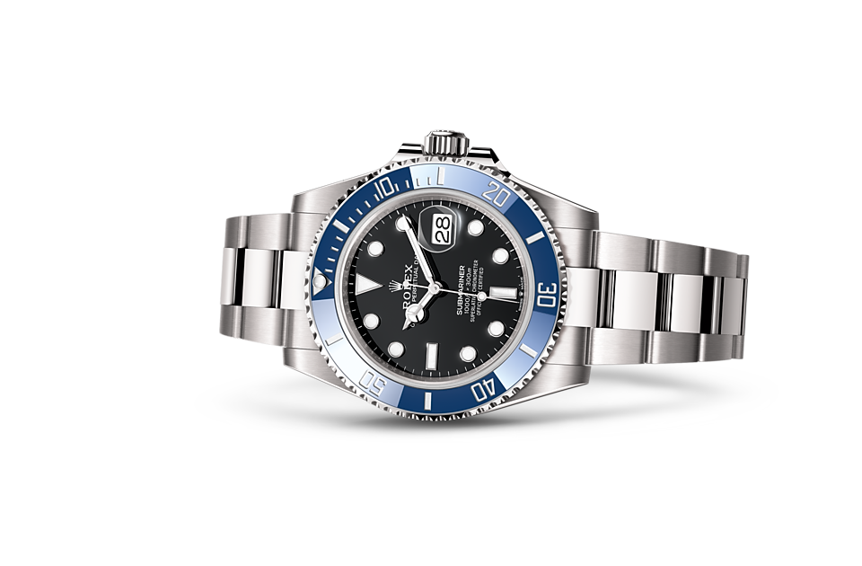 Submariner Date, Oyster, 41 mm, white gold Laying Down