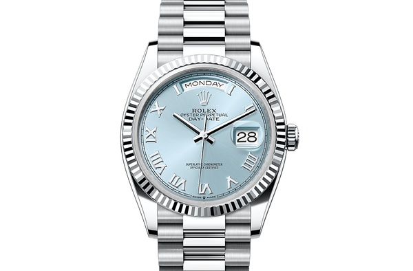 Day-Date 36, Oyster, 36 mm, platinum Front Facing