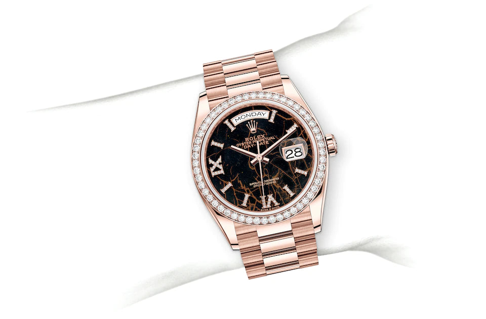Rolex Datejust 36 in Everose Gold and Diamonds - M128345RBR-0044 at Fink's Jewelers