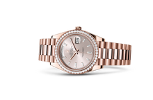 Load image into Gallery viewer, Day-Date 40, Oyster, 40 mm, Everose gold and diamonds Laying Down