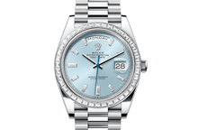 Load image into Gallery viewer, Day-Date 40, Oyster, 40 mm, platinum and diamonds Front Facing