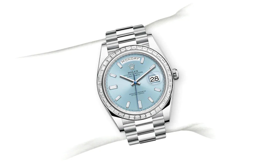 Rolex Day-Date 40 in Platinum and Diamonds - M228396TBR-0002 at Fink's Jewelers