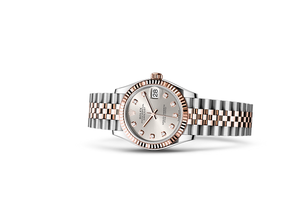 Datejust 31, Oyster, 31 mm, Oystersteel and Everose gold Laying Down