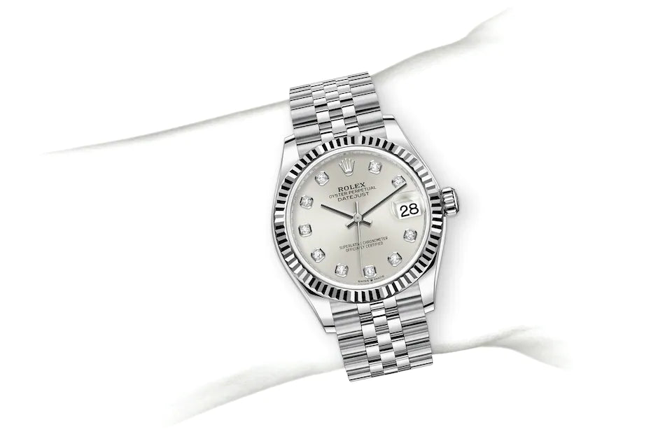 Rolex Datejust 31 in Oystersteel and White Gold - M278274-0030 at Fink's Jewelers