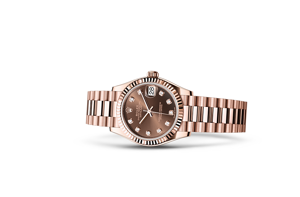 Datejust 31, Oyster, 31 mm, Everose gold Laying Down