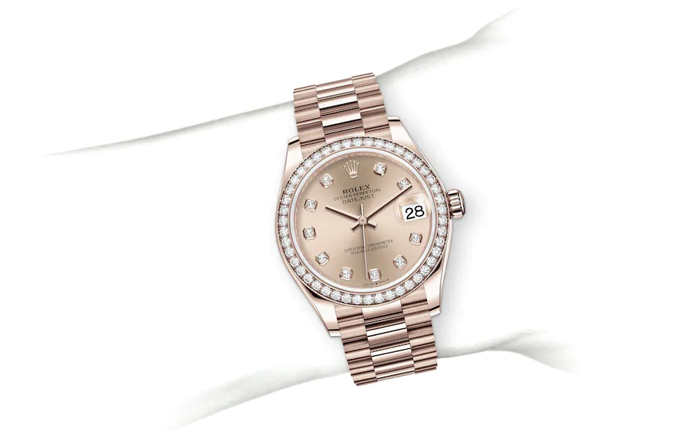 Rolex Datejust 31 in Everose Gold and Diamonds - M278285RBR-0025 at Fink's Jewelers