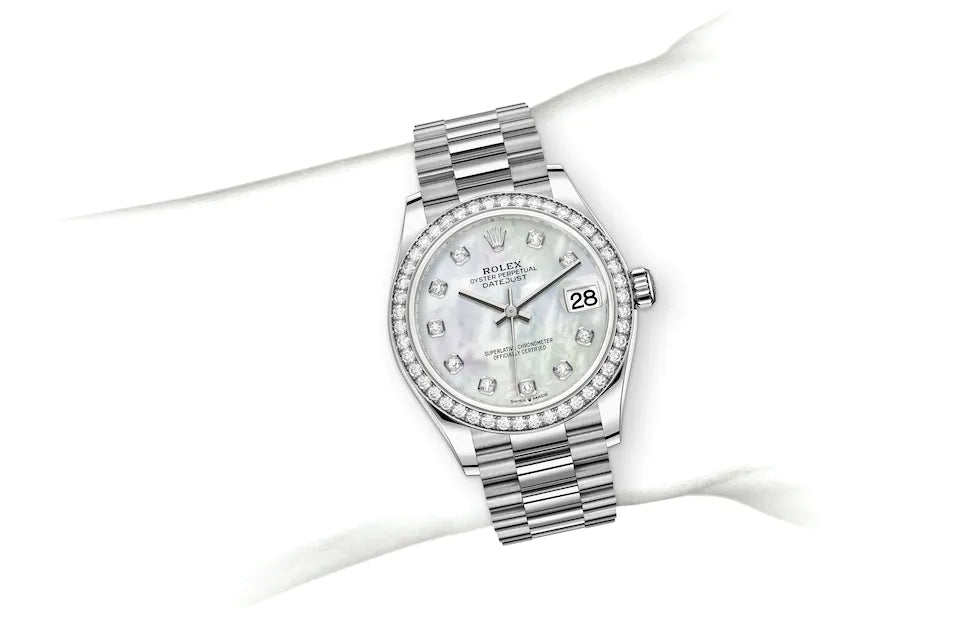 Rolex Datejust 31 in White Gold and Diamonds - M278289RBR-0005 at Fink's Jewelers