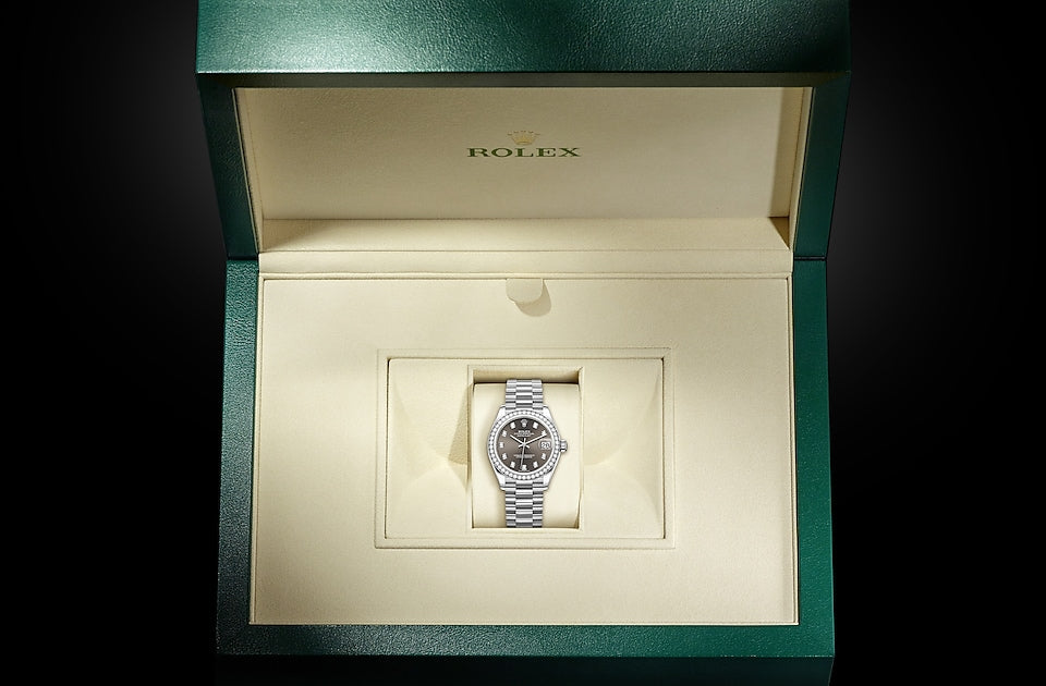 Datejust 31, Oyster, 31 mm, white gold and diamonds in Box