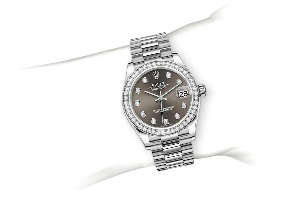 Rolex Datejust 31 in White Gold and Diamonds - M278289RBR-0006 at Fink's Jewelers