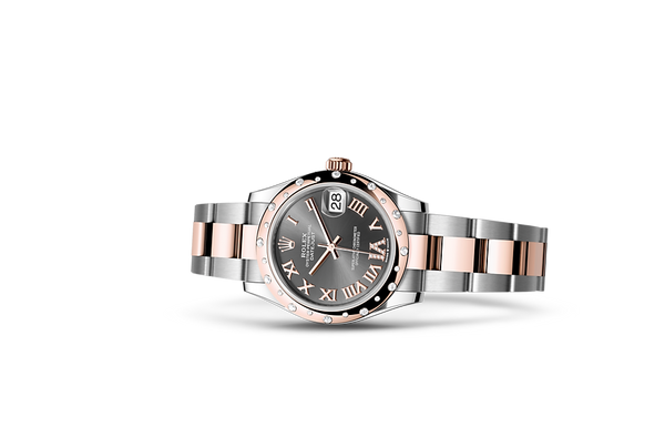 Datejust 31, Oyster, 31 mm, Oystersteel, Everose gold and diamonds Laying Down