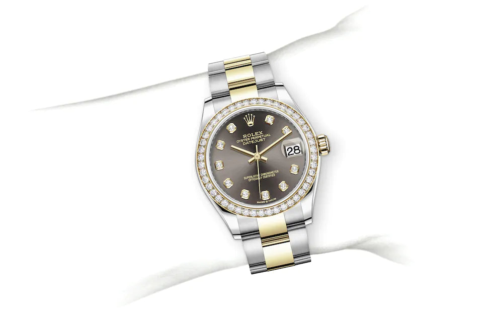 Rolex Datejust 31 in Oystersteel, Yellow Gold, and Diamonds - M278383RBR-0021 at Fink's Jewelers