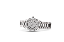 Load image into Gallery viewer, Lady-Datejust, Oyster, 28 mm, white gold and diamonds Laying Down