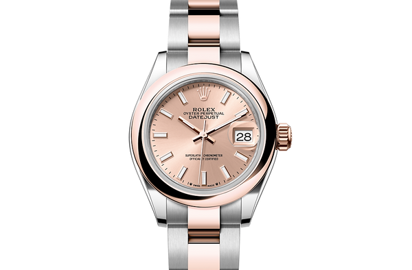 Lady-Datejust, Oyster, 28 mm, Oystersteel and Everose gold Front Facing