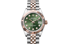 Load image into Gallery viewer, Lady-Datejust, Oyster, 28 mm, Oystersteel and Everose gold Front Facing