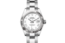 Lady-Datejust, Oyster, 28 mm, Oystersteel and white gold Front Facing