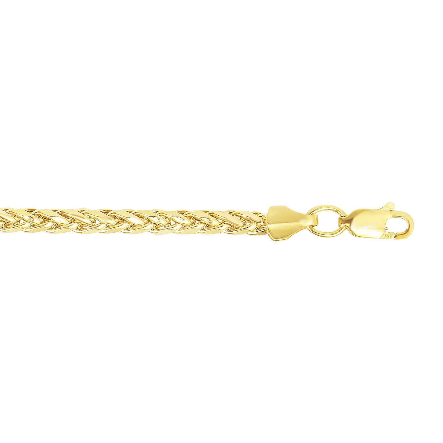 Sabel Men's 14K Yellow Gold Diamond Cut Light Wheat Chain Necklace
