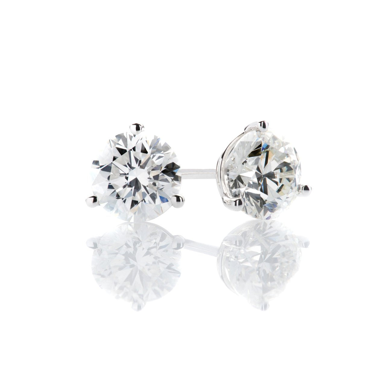 CT F/SI1 Beauty Diamond Stud Earrings Round Cut 14K White Gold