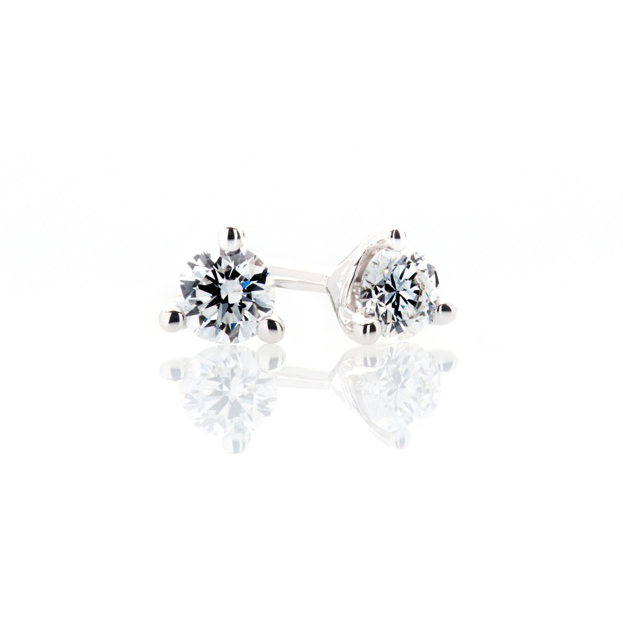 Sabel Collection Round Cut Diamond Studs .10-1.09cttw