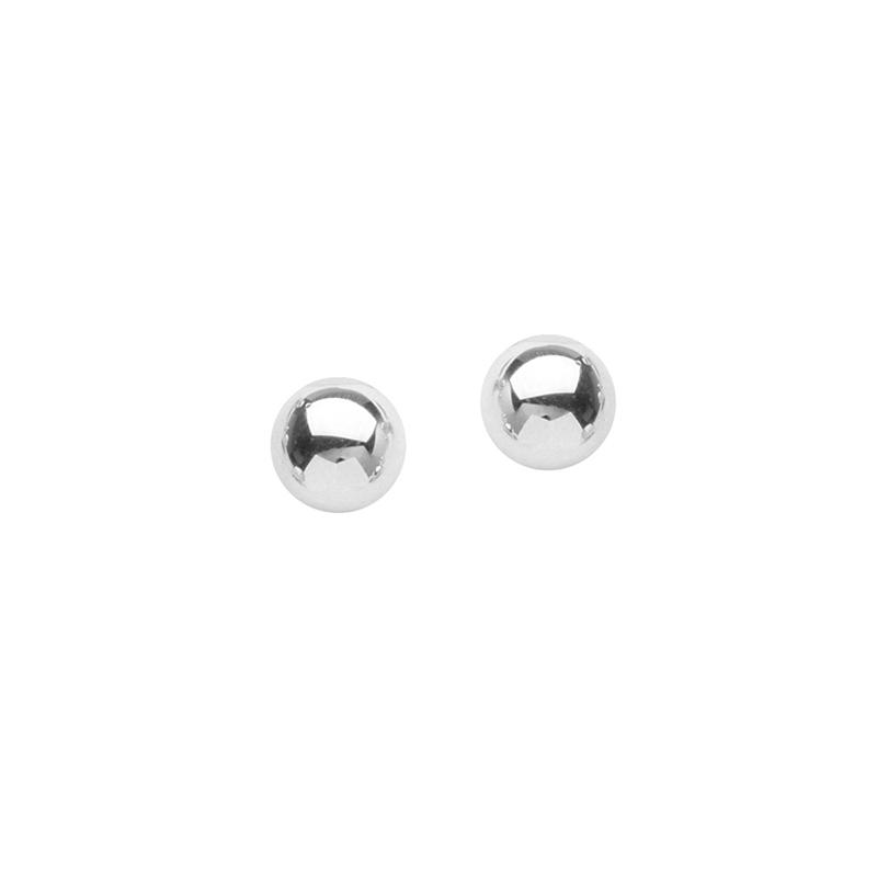 Sabel Everyday Collection 6mm 14K White Gold Ball Stud Earrings