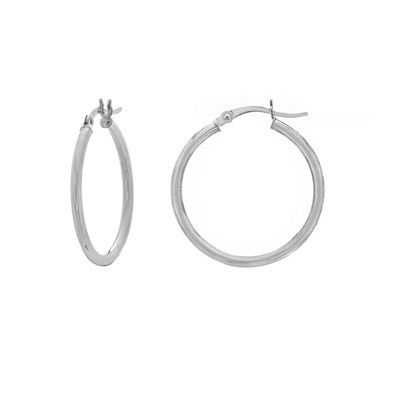 Sabel Everyday Collection Gold 25mm Polished Hoop Earrings in 14K White Gold