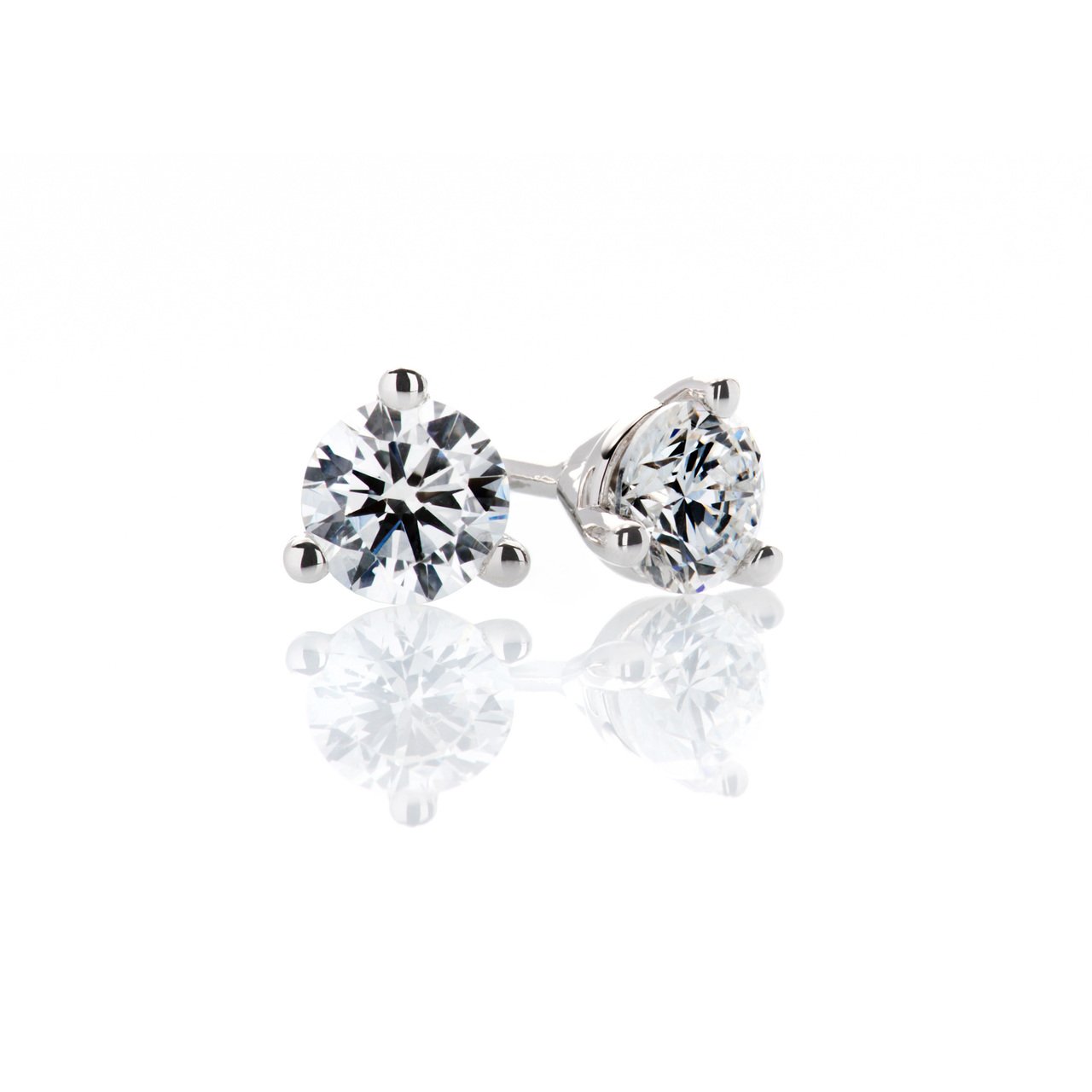Sabel Collection Round Cut Diamond Studs .10-1.09cttw