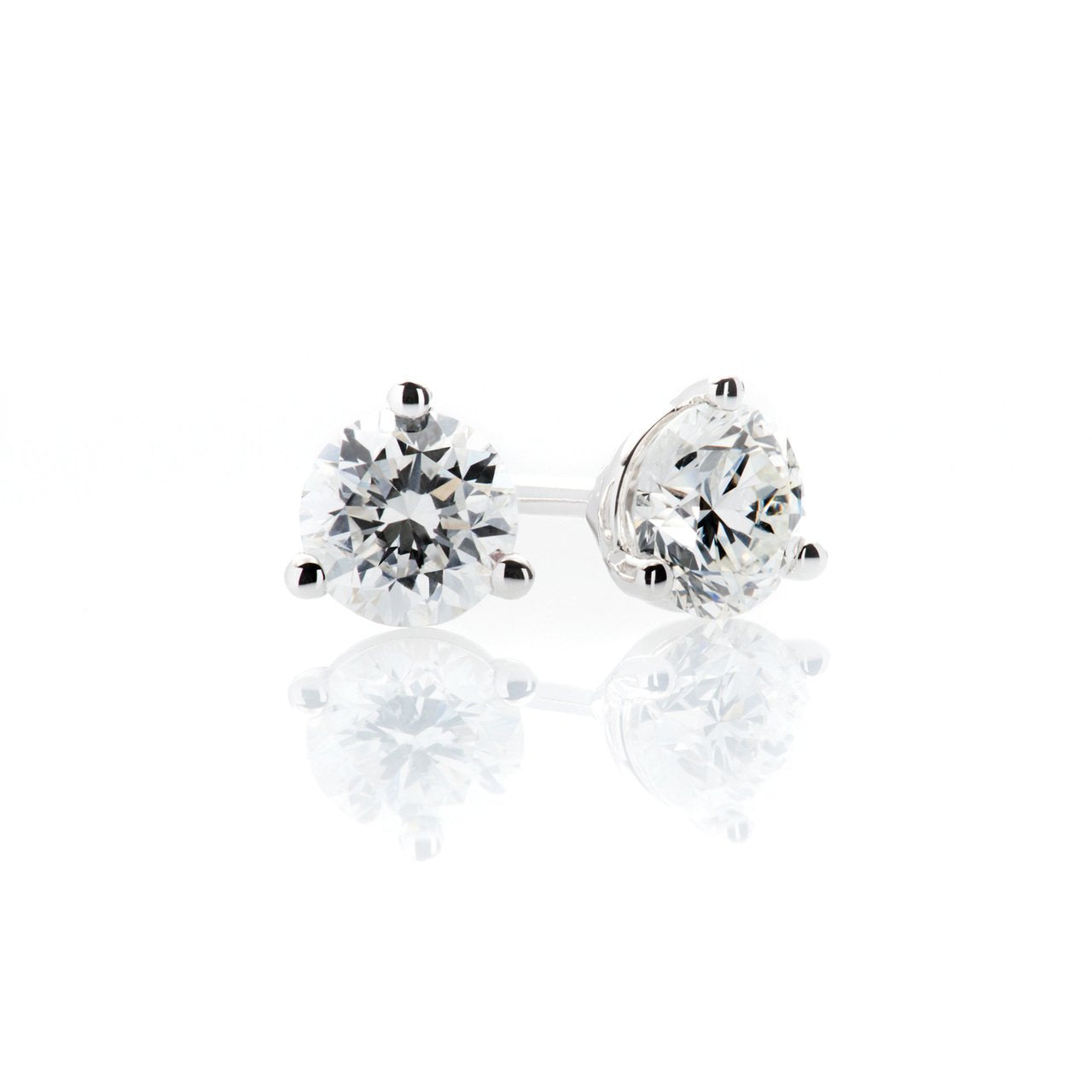 Sabel Collection Round Cut Diamond Studs .10-1.09cttw