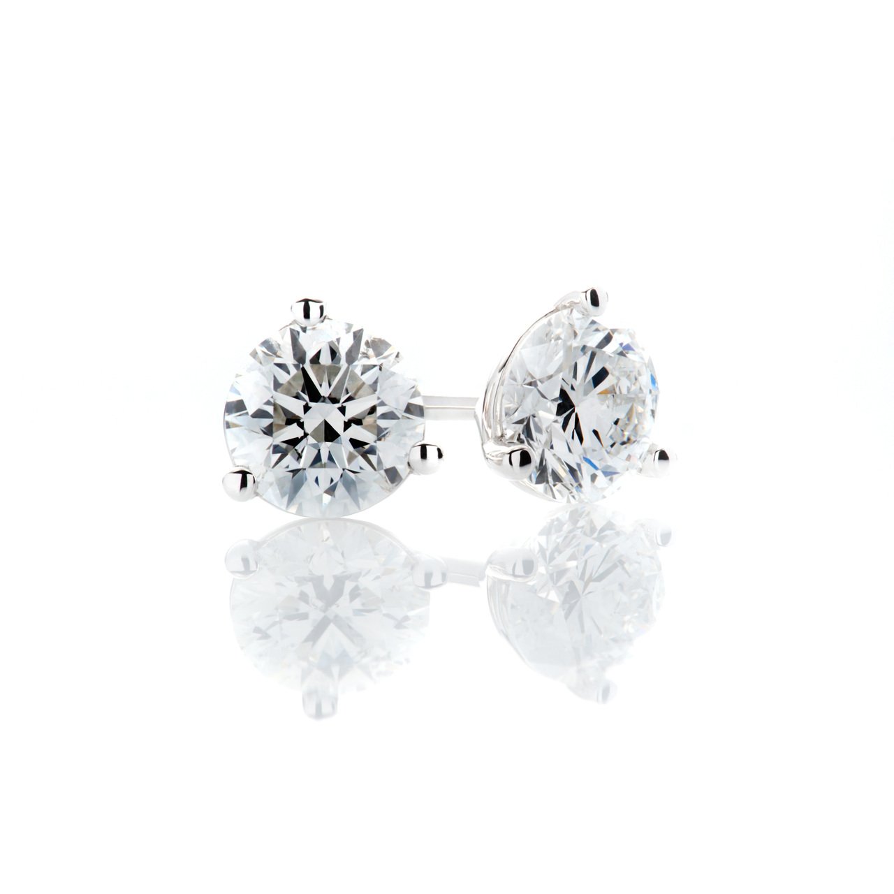 Sabel Collection Round Cut Diamond Studs .10-1.09cttw