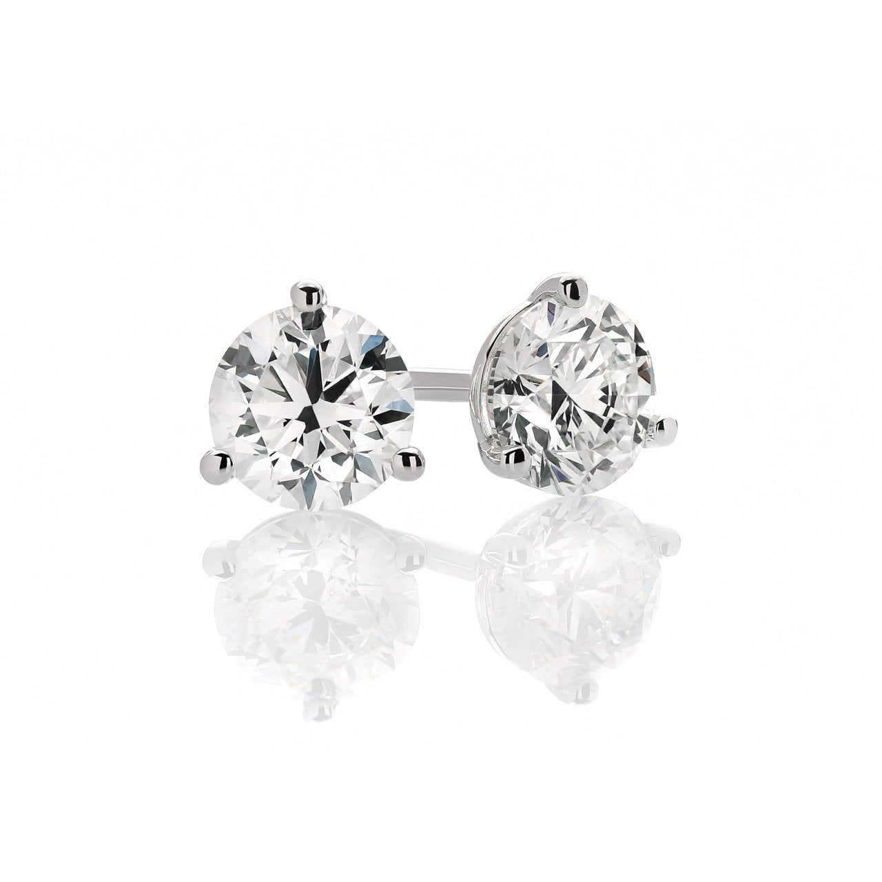 Sabel Collection Round Cut Diamond Studs .10-1.09cttw