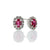 Load image into Gallery viewer, Sabel Collection 14K White Gold Oval Ruby and Diamond Stud Earrings