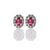 Load image into Gallery viewer, Sabel Collection 14K White Gold Oval Ruby and Diamond Stud Earrings