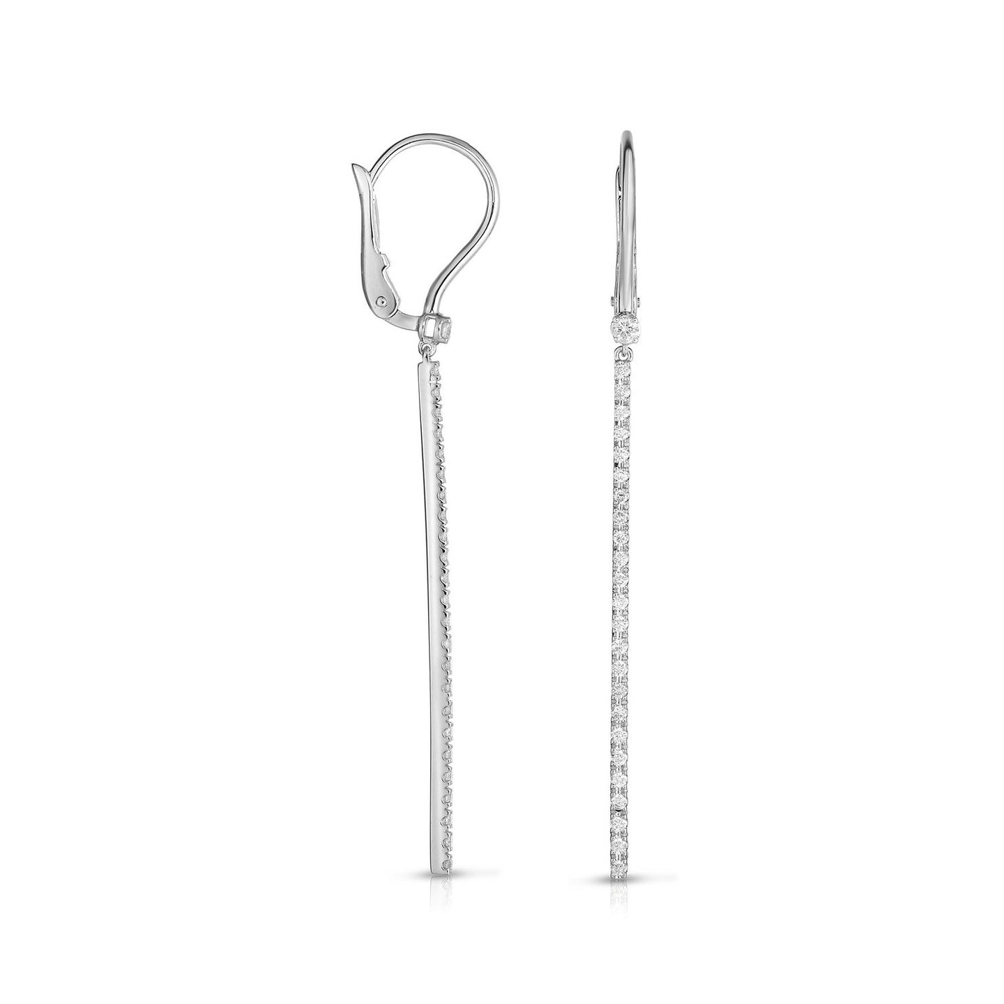Sabel Collection 14K White Gold Round Diamond Bar Dangle Earrings