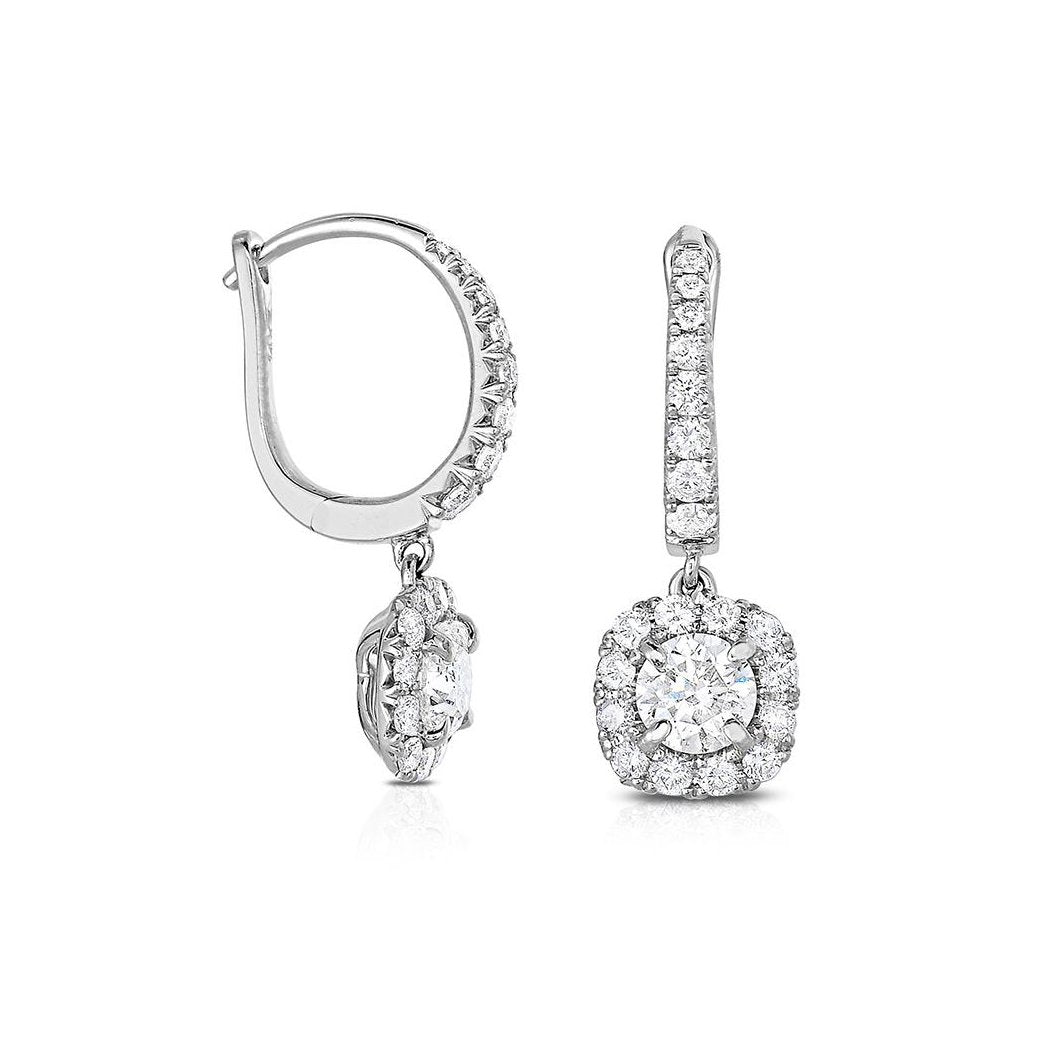 Sabel Collection 14K White Gold Round Diamond Dangle Earrings