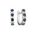 Sabel Collection 14K White Gold Sapphire and Diamond Mini Hoop Earrings