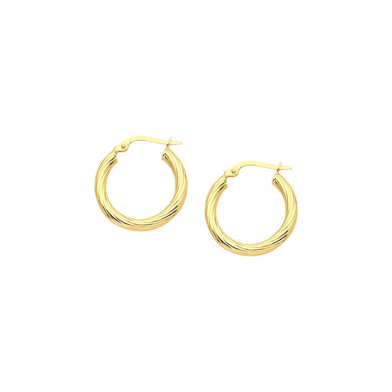 Sabel Everyday Collection 14K Yellow Gold Small Spiral Hoop Earrings