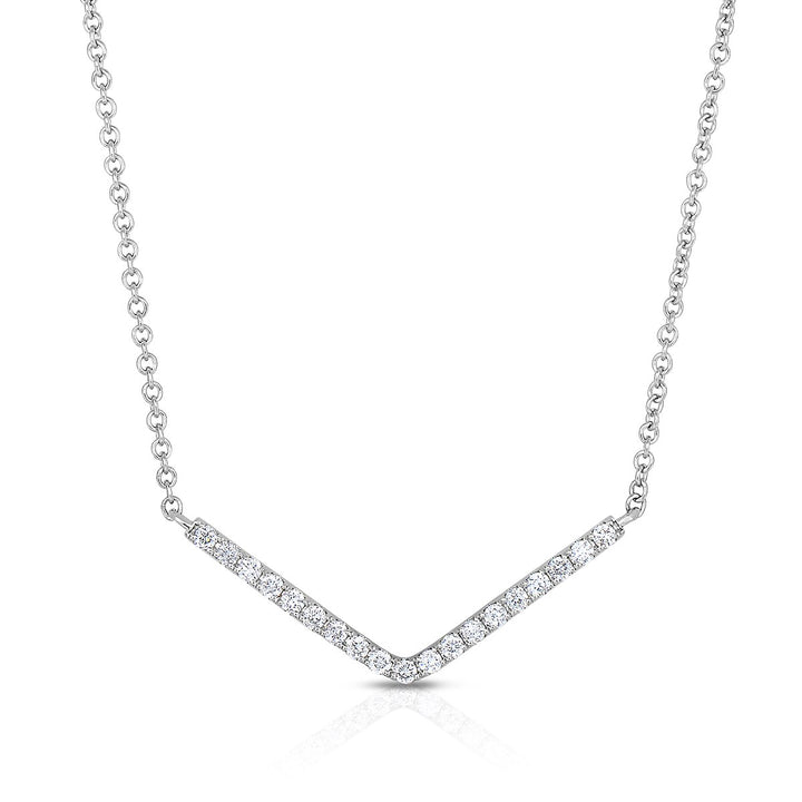 White Gold Diamond "V" Necklace Fink's Jewelers