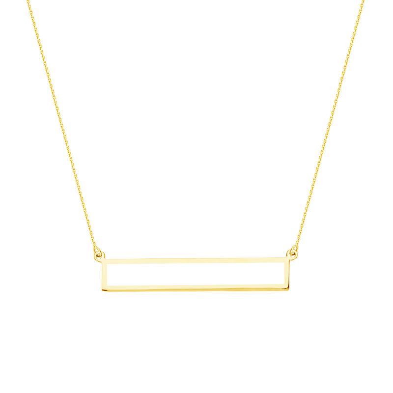Sabel Everyday Collection 14K Yellow Gold Rectangular Bar Necklace