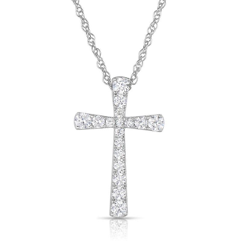 Sabel Collection 14K White Gold Diamond Cross Pendant